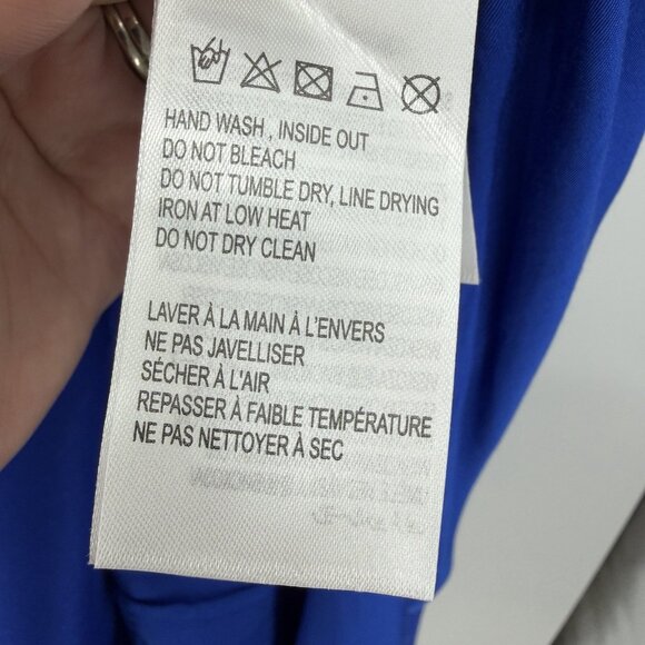 FARM Rio Blue Fringe Long Sleeve Maxi Dress Size XL Cocktail Party Semi Formal - Picture 15 of 16